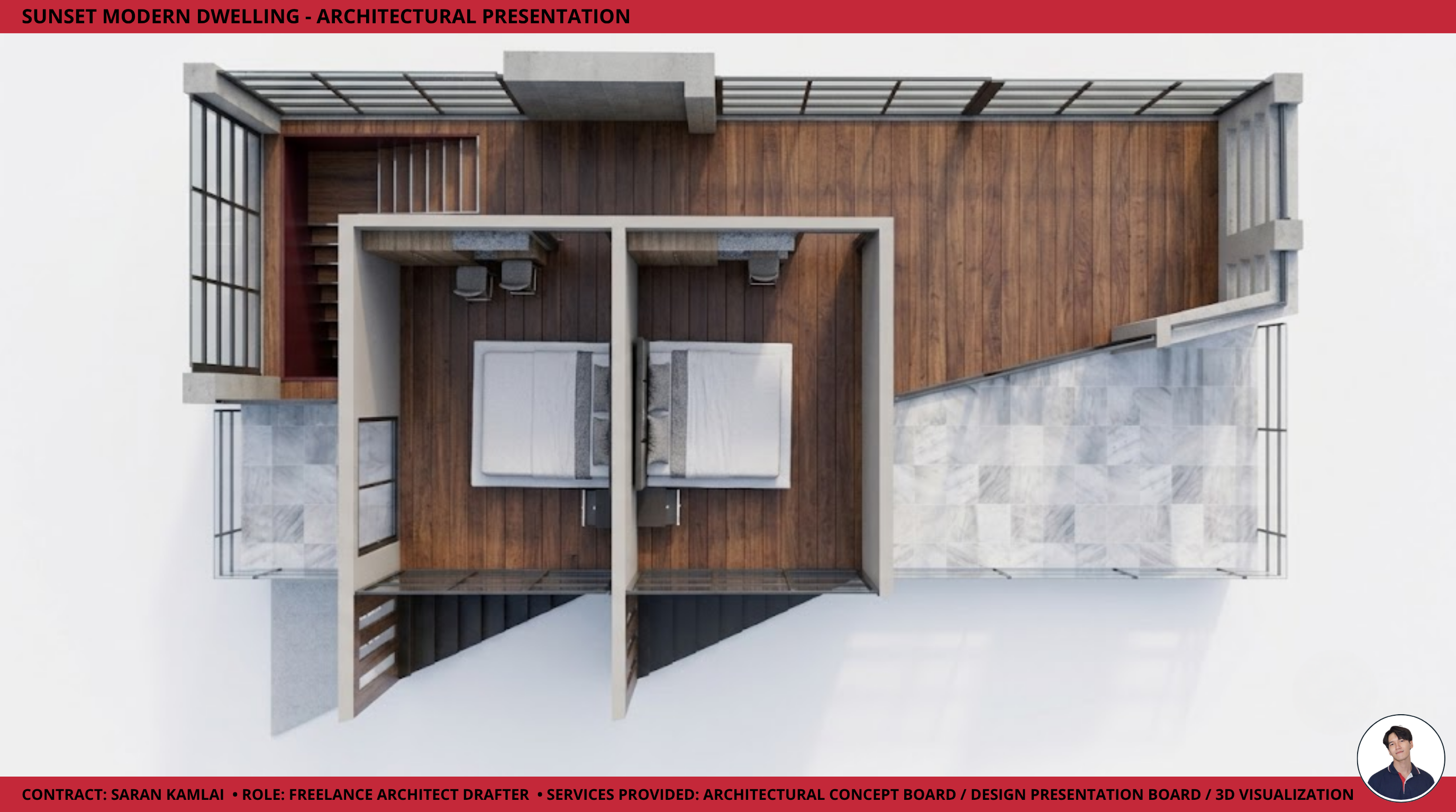 Sunset Modern Dwelling — Dusk View